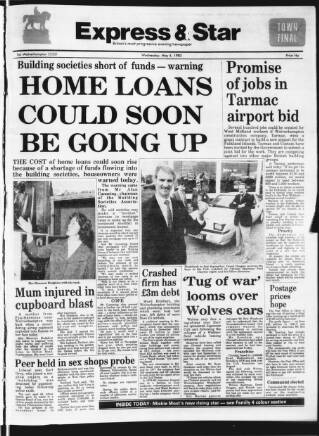 cover page of Wolverhampton Express and Star published on May 4, 1983