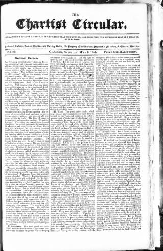 cover page of Chartist Circular published on May 8, 1841
