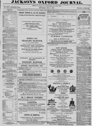 cover page of Oxford Journal published on May 8, 1875