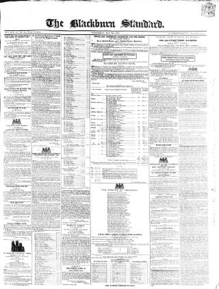 cover page of Blackburn Standard published on May 8, 1850