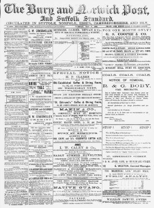 cover page of Bury and Norwich Post published on May 8, 1894