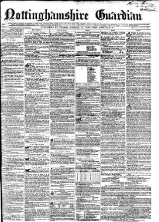 cover page of Nottinghamshire Guardian published on May 8, 1856
