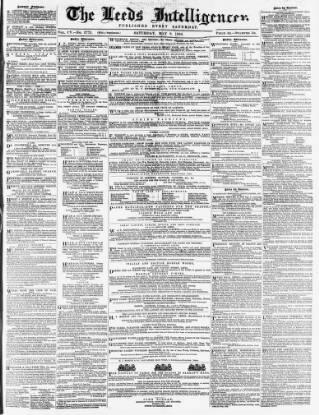 cover page of Leeds Intelligencer published on May 8, 1858
