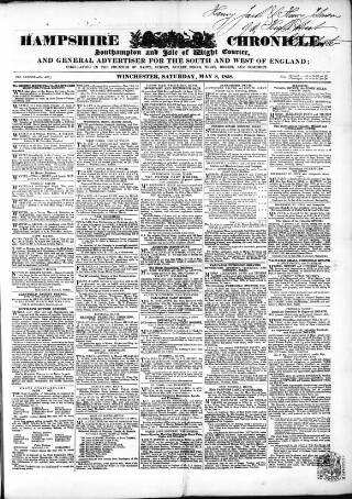 cover page of Hampshire Chronicle published on May 8, 1858