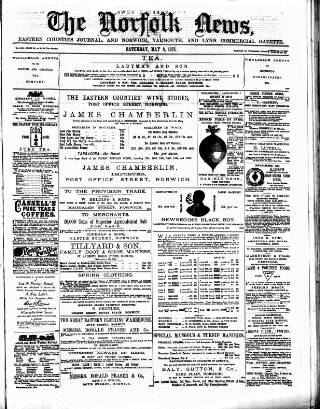 cover page of Norfolk News published on May 8, 1875