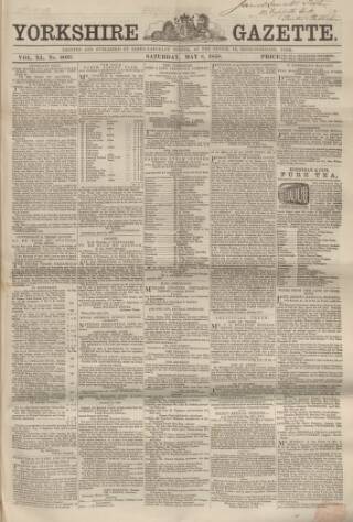 cover page of Yorkshire Gazette published on May 8, 1858