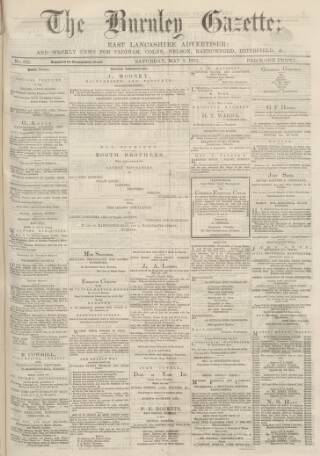 cover page of Burnley Gazette published on May 8, 1875