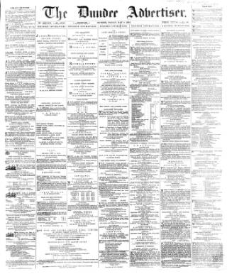 cover page of Dundee, Perth, and Cupar Advertiser published on May 8, 1863