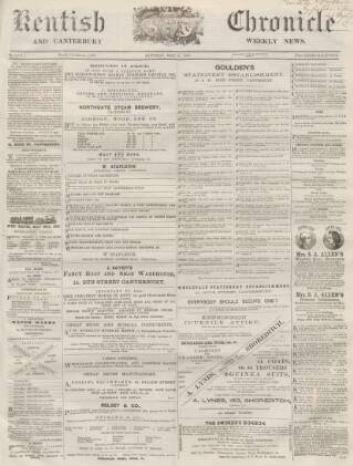 cover page of Kentish Chronicle published on May 25, 1867