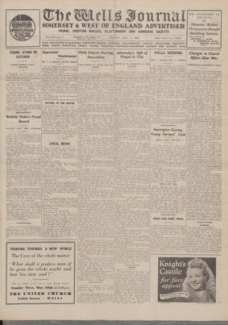 cover page of Wells Journal published on May 8, 1942