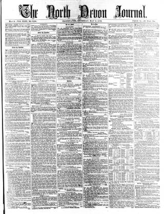 cover page of North Devon Journal published on May 8, 1873