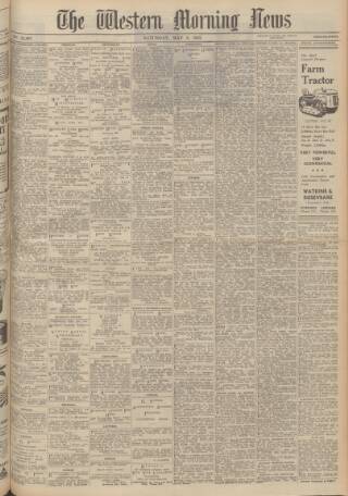 cover page of Western Morning News published on May 8, 1943