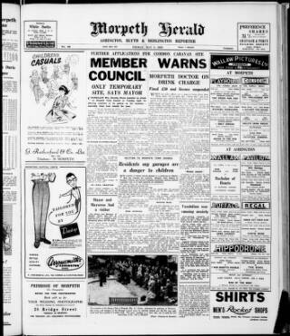 cover page of Morpeth Herald published on May 8, 1959