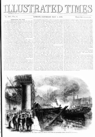 cover page of Illustrated Times published on May 8, 1858