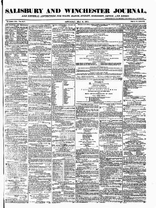 cover page of Salisbury and Winchester Journal published on May 8, 1875