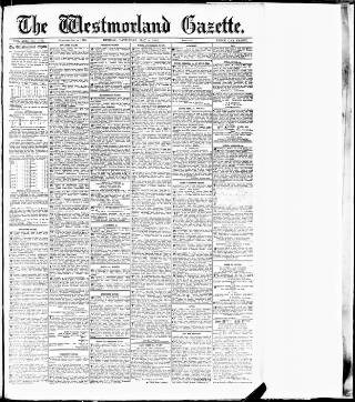 cover page of Westmorland Gazette published on May 8, 1909