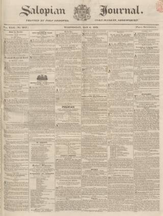 cover page of Salopian Journal published on May 6, 1835