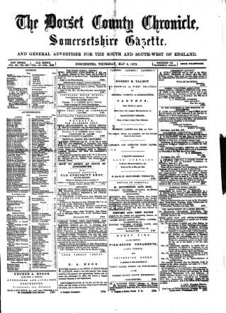 cover page of Dorset County Chronicle published on May 8, 1879