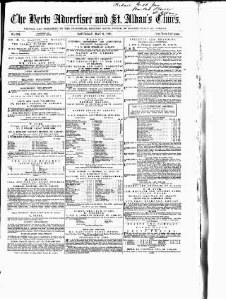 cover page of Herts Advertiser published on May 9, 1868