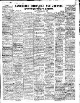 cover page of Cambridge Chronicle and Journal published on May 8, 1847