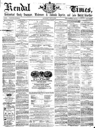 cover page of Kendal Mercury published on May 8, 1869