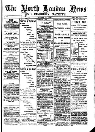 cover page of North London News published on May 8, 1880