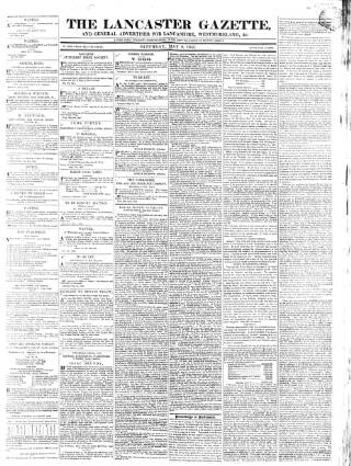 cover page of Lancaster Gazette published on May 8, 1841