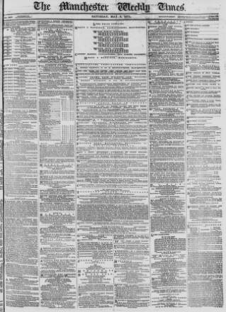 cover page of Manchester Times published on May 8, 1875