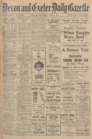 cover page of Exeter and Plymouth Gazette published on May 9, 1931