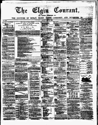 cover page of Elgin Courant, and Morayshire Advertiser published on May 8, 1874