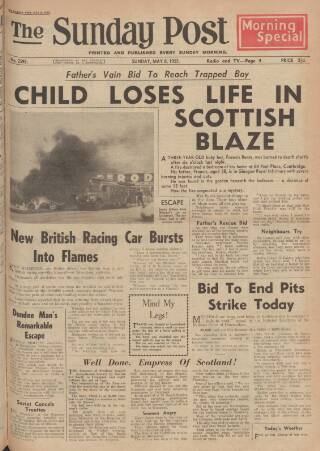 cover page of Sunday Post published on May 8, 1955