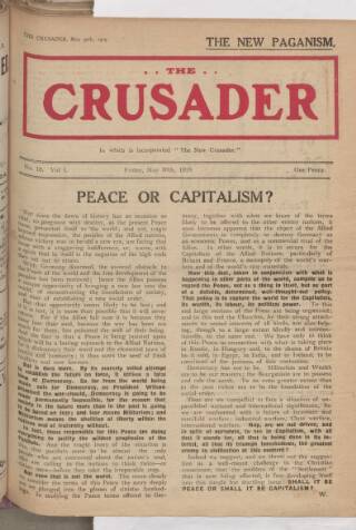 cover page of New Crusader published on May 30, 1919
