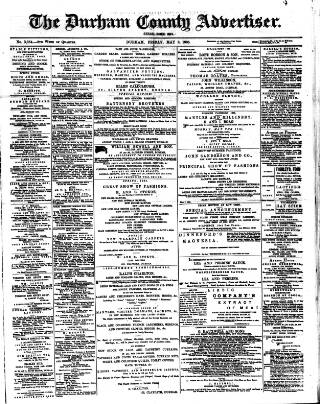 cover page of Durham County Advertiser published on May 8, 1885