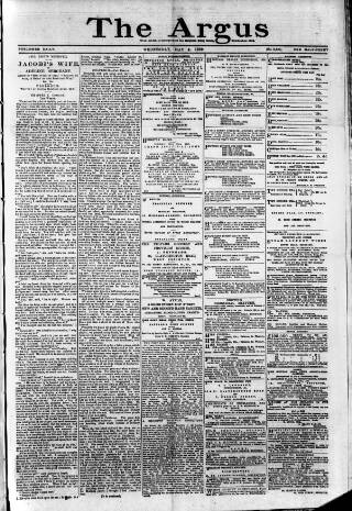 cover page of Brighton Argus published on May 8, 1889
