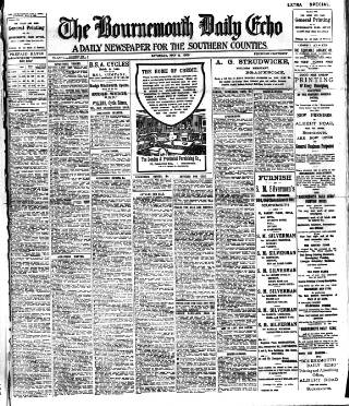 cover page of Bournemouth Daily Echo published on May 8, 1909