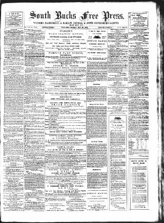 cover page of South Bucks Free Press published on May 19, 1882