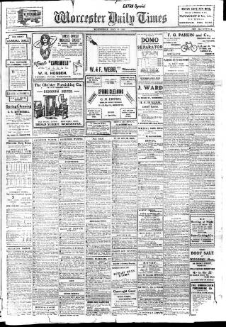 cover page of Worcester Daily Times and Journal published on May 8, 1912