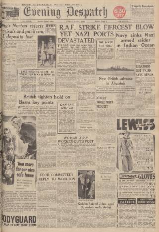 cover page of Evening Despatch published on May 9, 1941