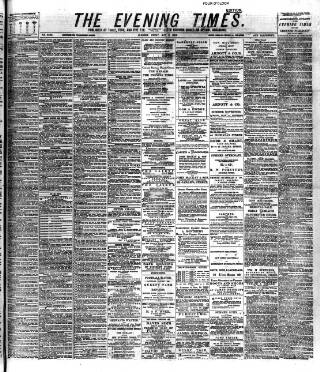 cover page of Glasgow Evening Times published on May 9, 1884