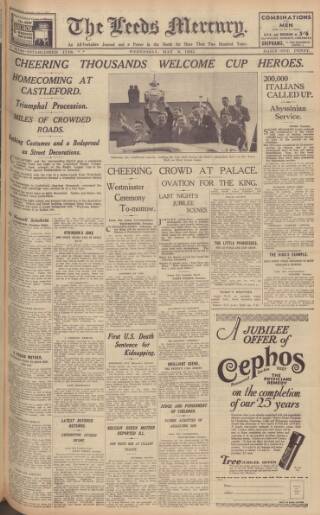 cover page of Leeds Mercury published on May 8, 1935