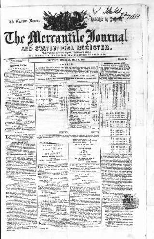 cover page of Belfast Mercantile Register and Weekly Advertiser published on May 8, 1855