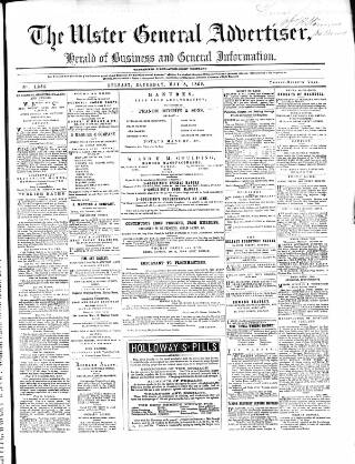 cover page of Ulster General Advertiser, Herald of Business and General Information published on May 8, 1869