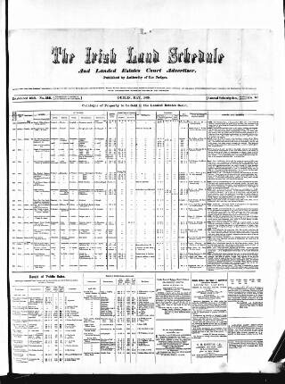 cover page of Allnut's Irish Land Schedule published on May 3, 1869