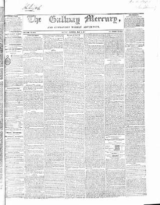 cover page of Galway Mercury, and Connaught Weekly Advertiser published on May 9, 1857
