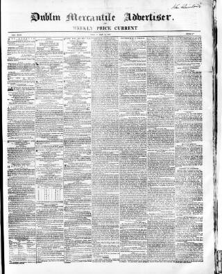 cover page of Dublin Mercantile Advertiser, and Weekly Price Current published on May 8, 1863