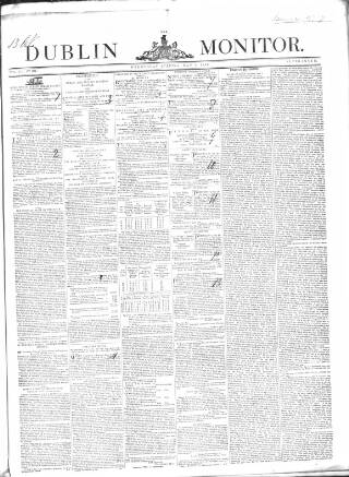 cover page of Dublin Monitor published on May 8, 1844
