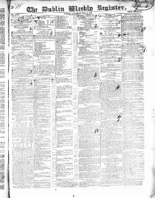 cover page of Dublin Weekly Register published on May 8, 1841