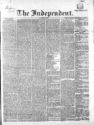 cover page of Wexford Independent published on May 8, 1861