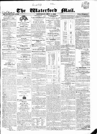 cover page of Waterford Mail published on May 8, 1852