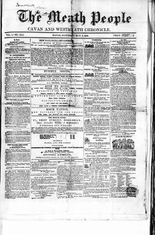 cover page of Meath People published on May 8, 1858